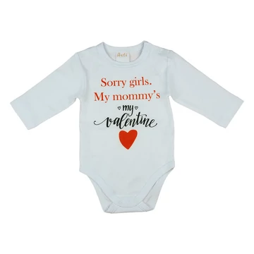 "Sorry girls. My Mommy's my valentine" feliratos valentin napi baba body fehér