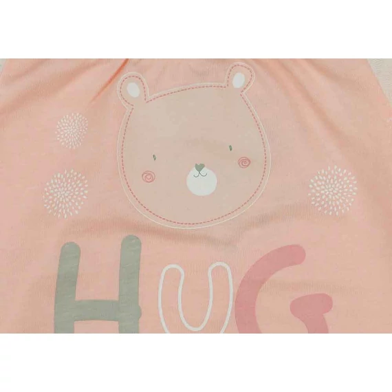 Rövid ujjú baba napozó macis mintával